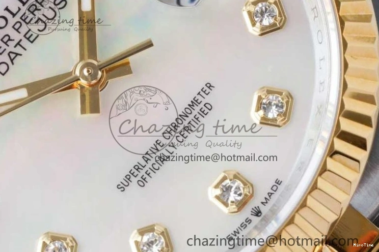 MiroTime 1221 GoodFit DateJust 36 SS YG DIWF 1:1 Best Edition 904L Steel White MOP Diamonds Dial on Jubilee Bracelet SA 2324